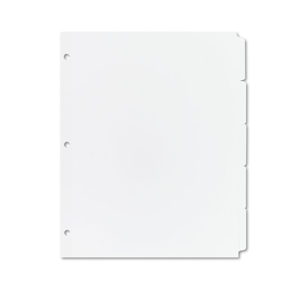 Avery Dennison Write-On Index Dividers, 5 Tab, White, Pk36 11506